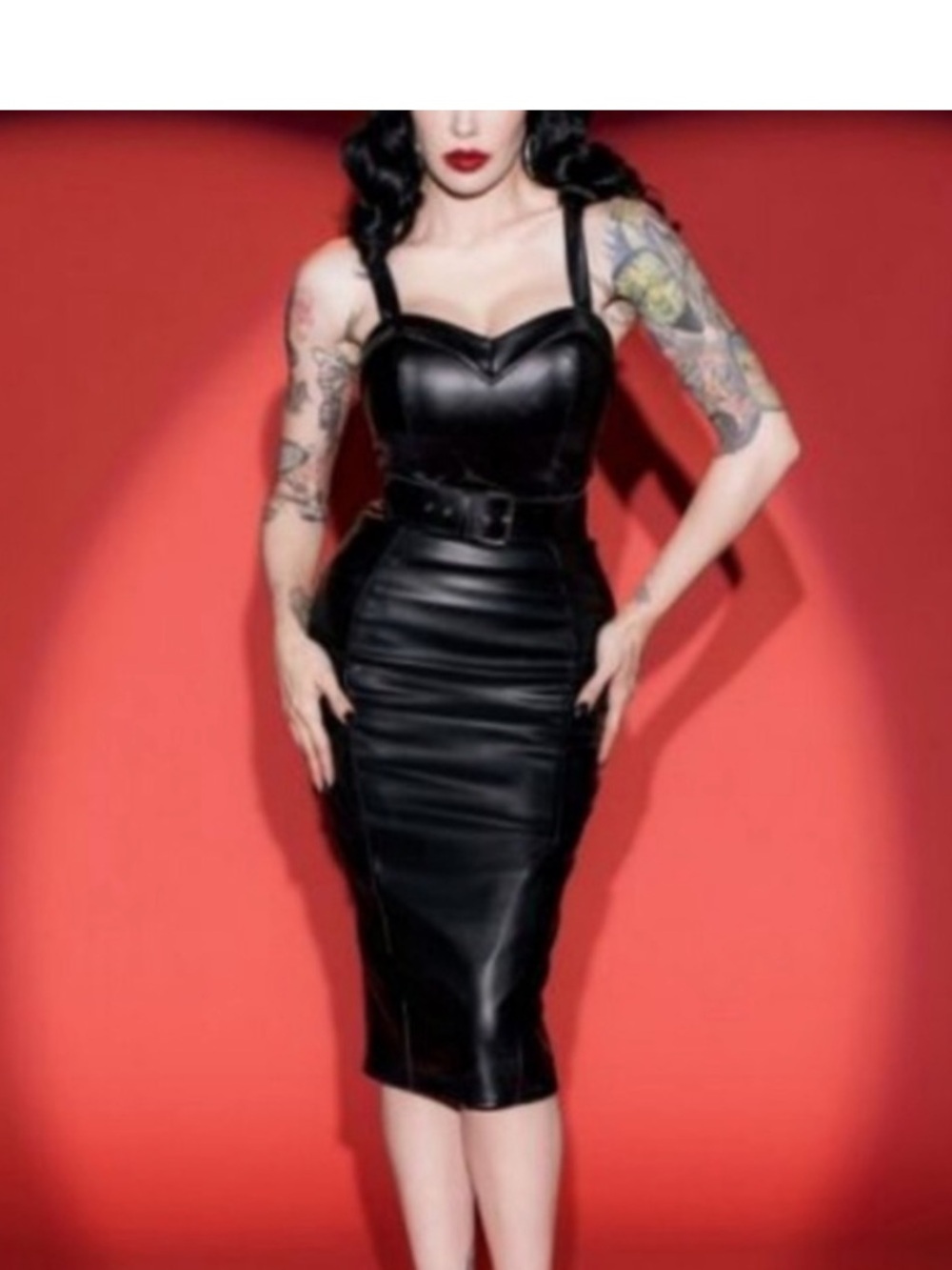 NEW DD Vamp leather wiggle dress XL